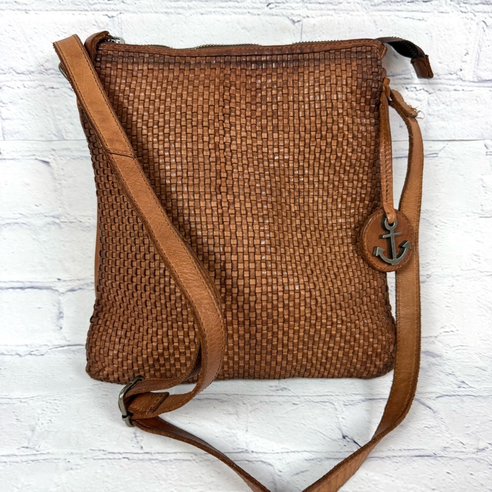 HARBOUR 2nd Woven Leather Crossbody Bag - Brown